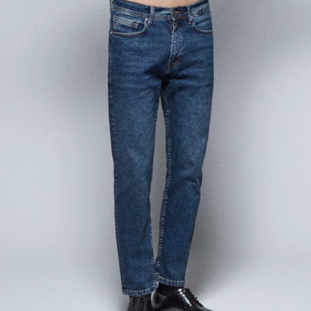 Zara Man Standard Slim Fit Dark Blue Denim Jeans